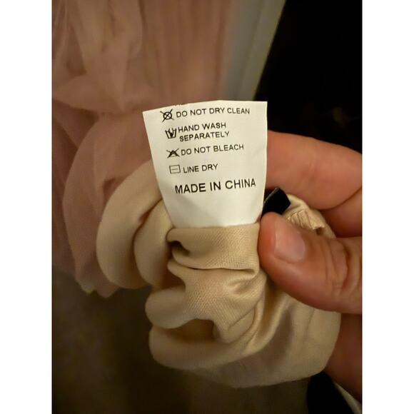 Champagne Colored Sequin Prom/Wedding Dress Size Large - Picture 6 of 7